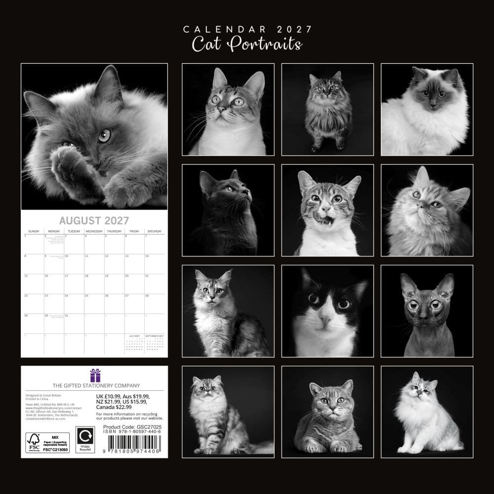 Cat Portraits 2027 Wall Calendar First Alternate Image