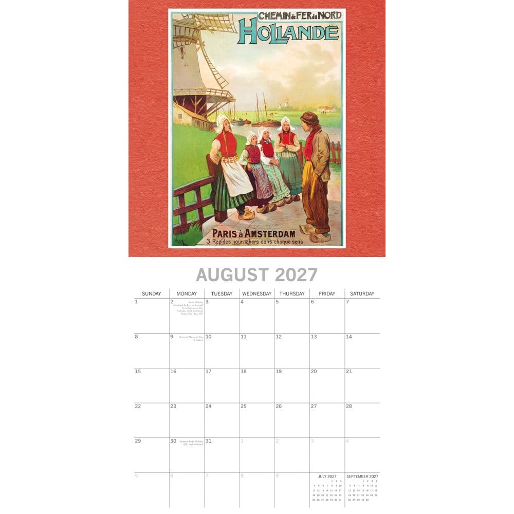 Vintage Travel Posters 2027 Wall Calendar Second Alternate Image