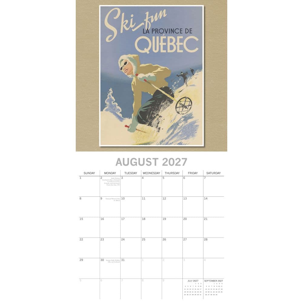 Vintage Skiing Posters 2027 Wall Calendar Second Alternate Image