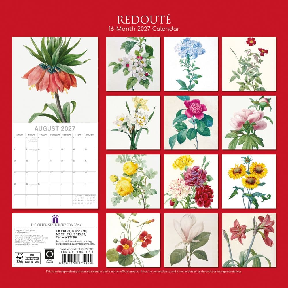 Redout� 2027 Wall Calendar First Alternate Image
