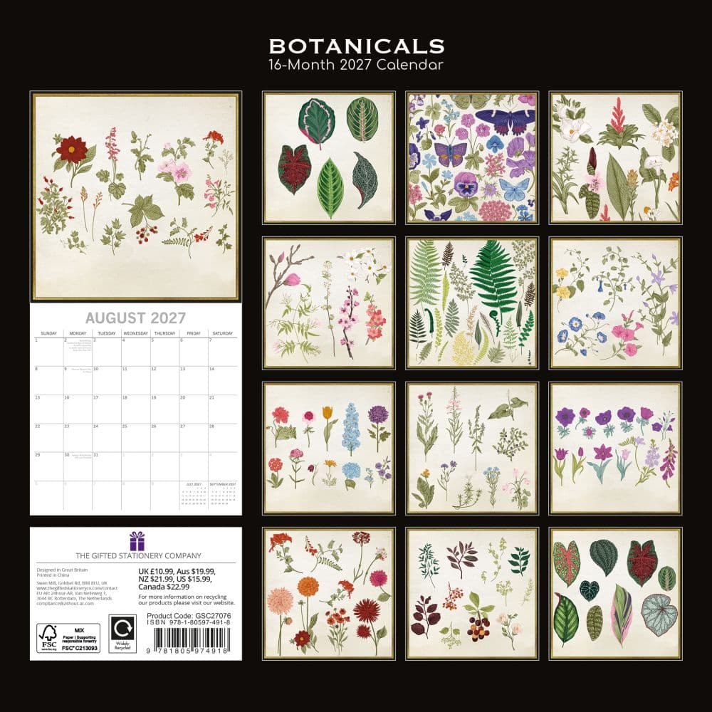 Botanicals 2027 Wall Calendar First Alternate Image