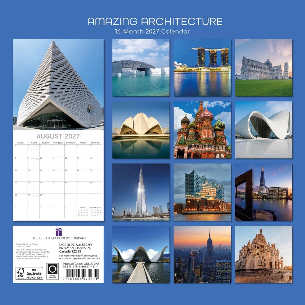 Amazing Architecture 2027 Wall Calendar First Alternate Image