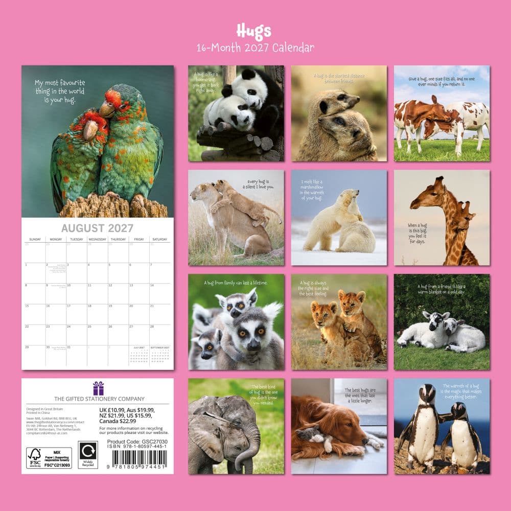Hugs 2027 Wall Calendar First Alternate Image