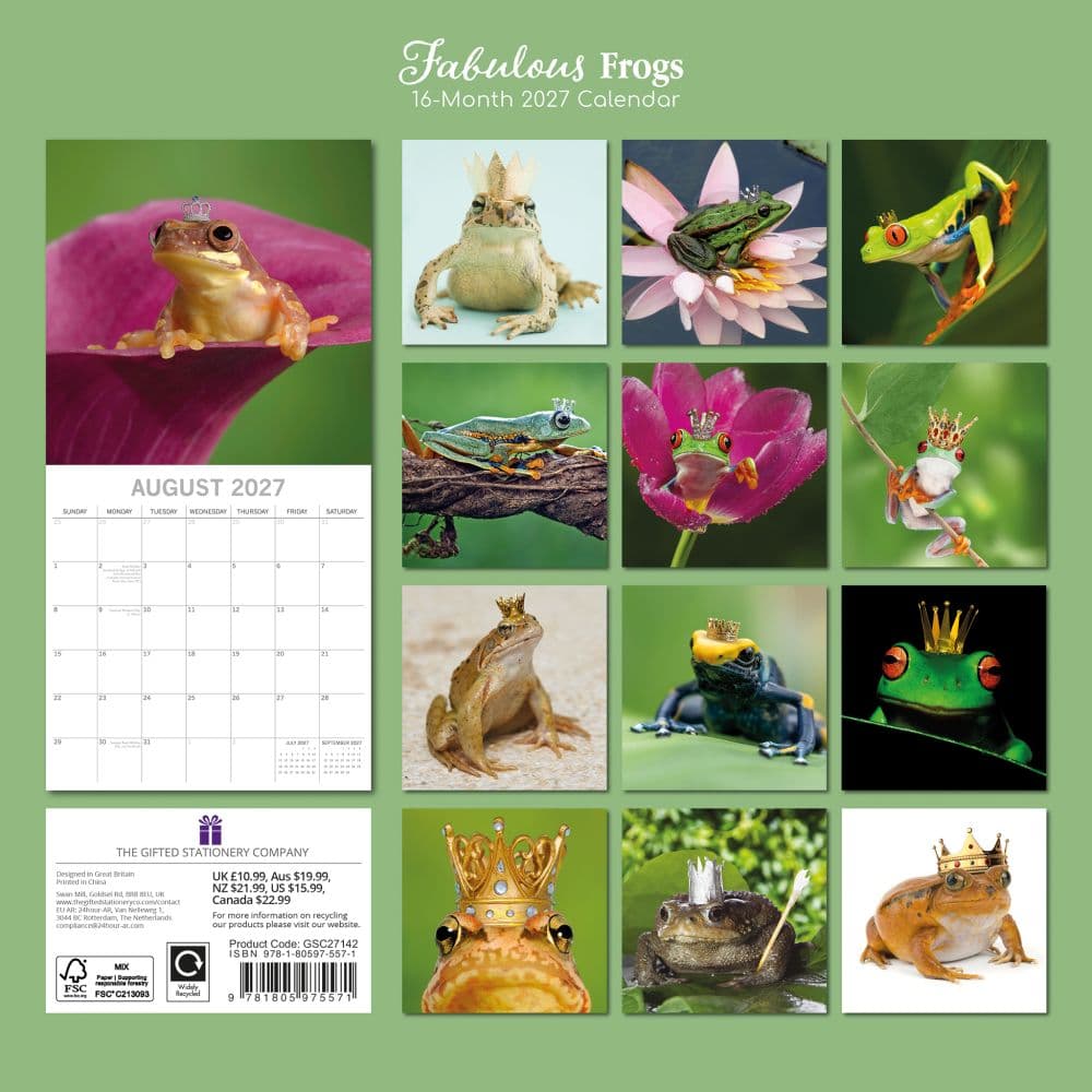 Fabulous Frogs 2027 Wall Calendar First Alternate Image