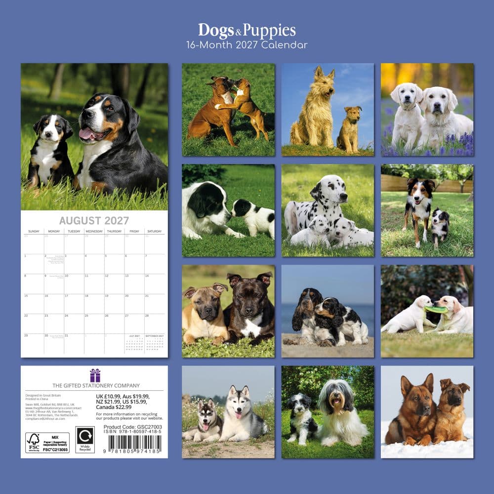 Dogs and Puppies 2027 Wall Calendar First Alternate Image