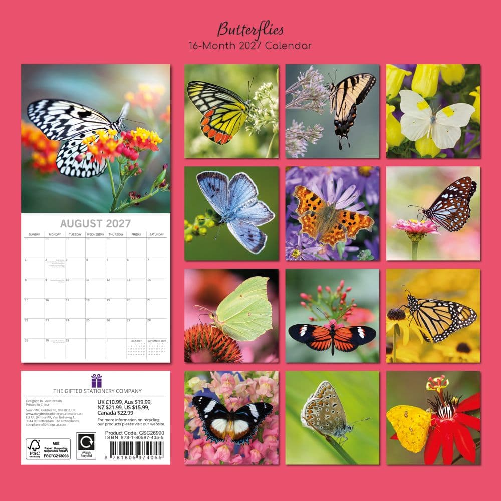 Butterflies 2027 Wall Calendar First Alternate Image