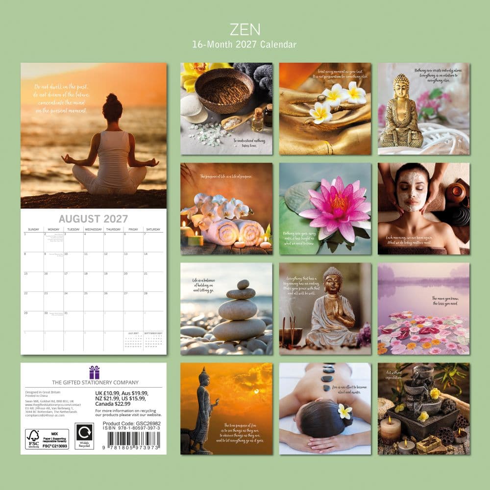 Zen 2027 Wall Calendar First Alternate Image