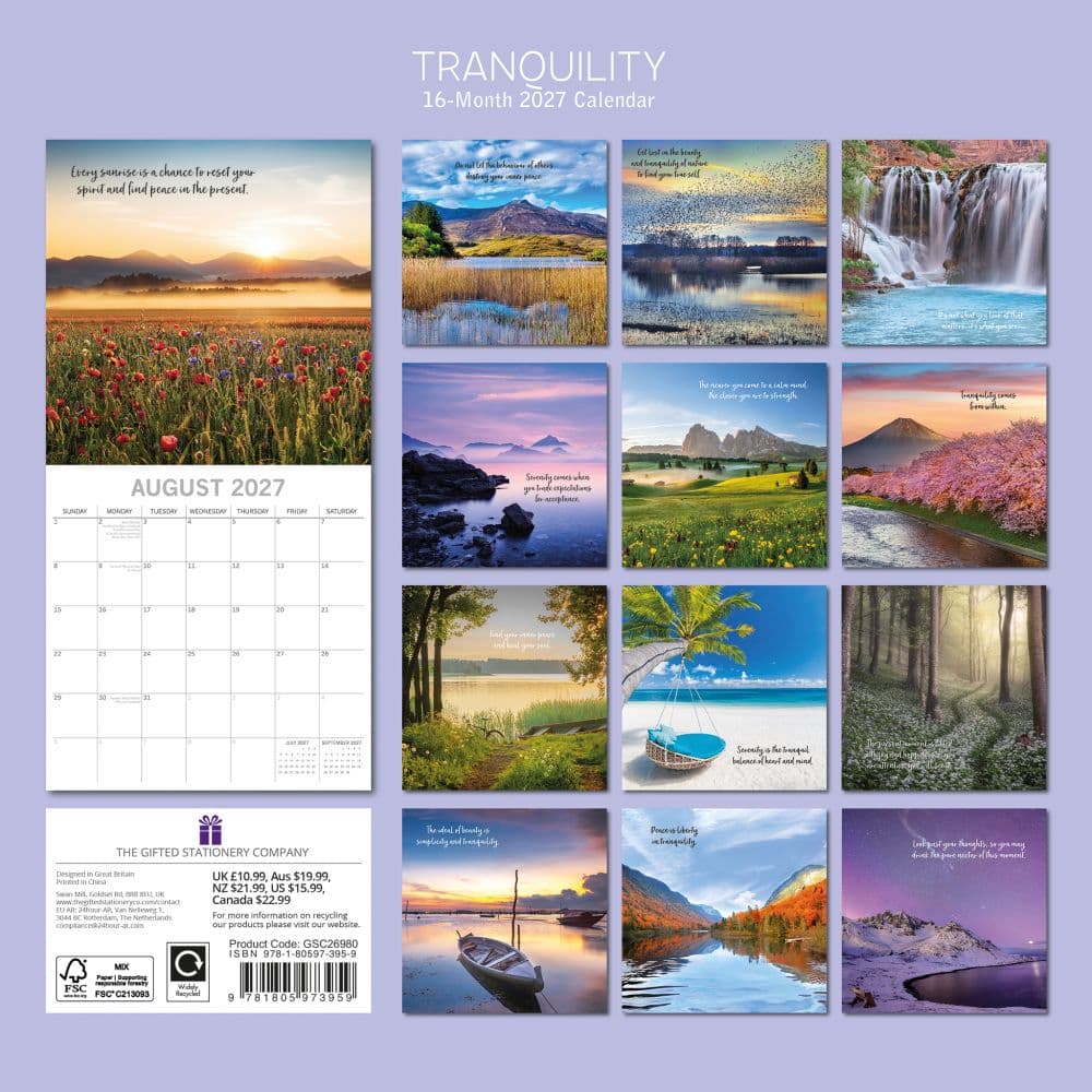 Tranquility 2027 Wall Calendar First Alternate Image