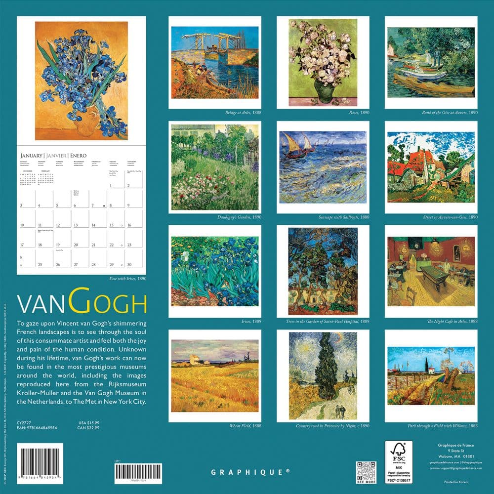 Van Gogh 2027 Wall Calendar First Alternate Image