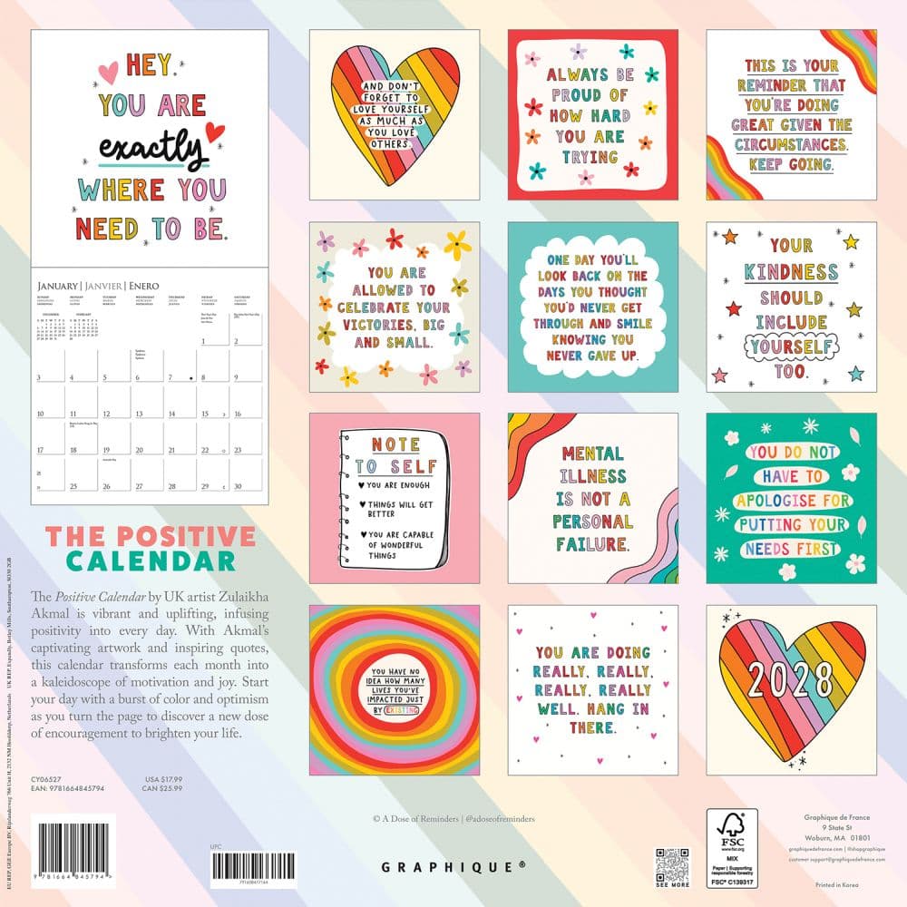 The Positive Calendar 2027 Wall Calendar First Alternate Image