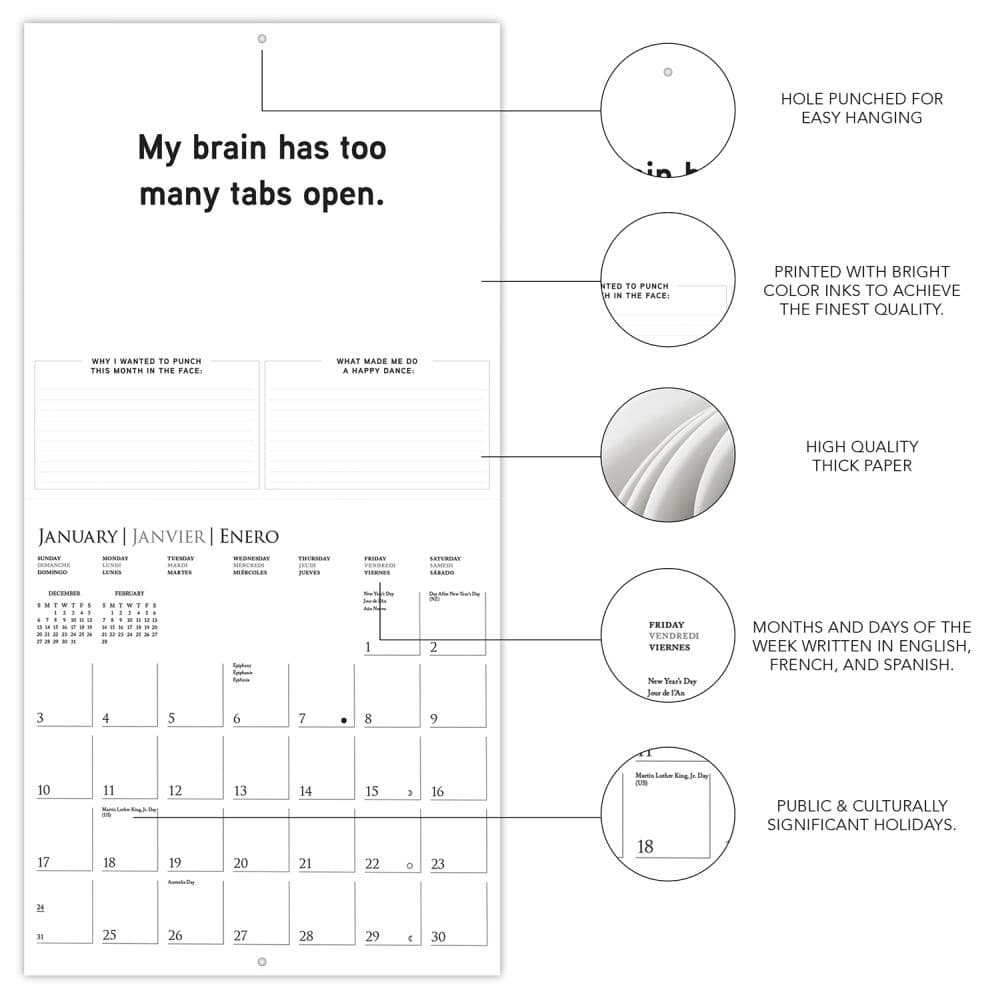 Punch Today in the Face 2027 Wall Calendar Second Alternate Image