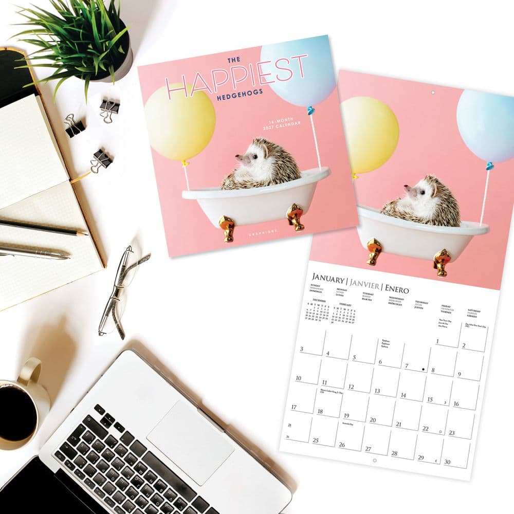 Happiest Hedgehogs 2027 Wall Calendar Third Alternate Image