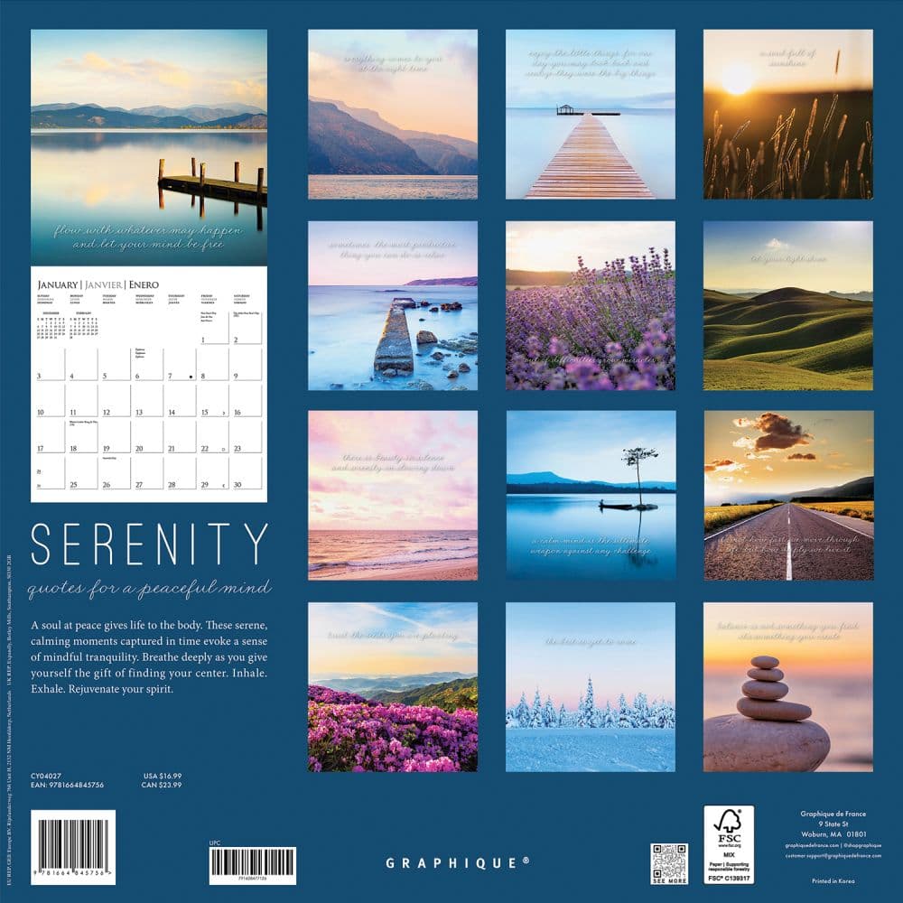 Serenity 2027 Wall Calendar First Alternate Image