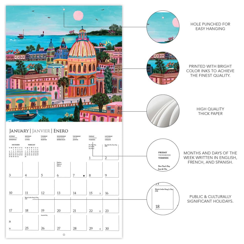 Around The World 2027 Wall Calendar Second Alternate Image