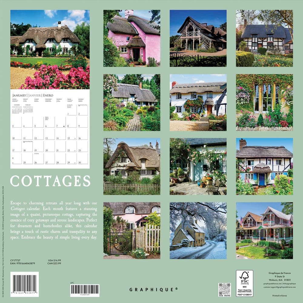 Cottages 2027 Wall Calendar First Alternate Image