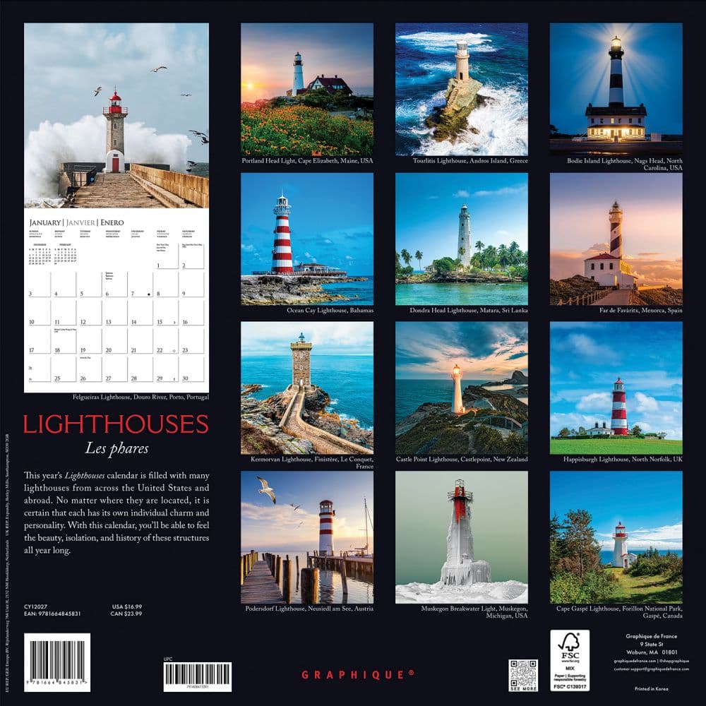 Lighthouses 2027 Wall Calendar First Alternate Image