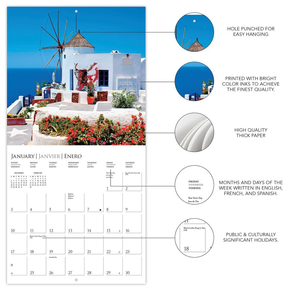 Greek Isles 2027 Mini Wall Calendar Second Alternate Image