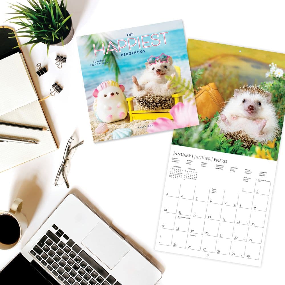 Happiest Hedgehogs 2027 Mini Wall Calendar Third Alternate Image