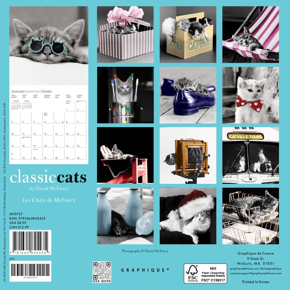 Classic Cats 2027 Mini Wall Calendar First Alternate Image