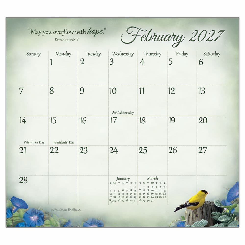 Songbirds of Faith 2027 Magnetic Calendar by Hautman Brothers Third Alternate Image