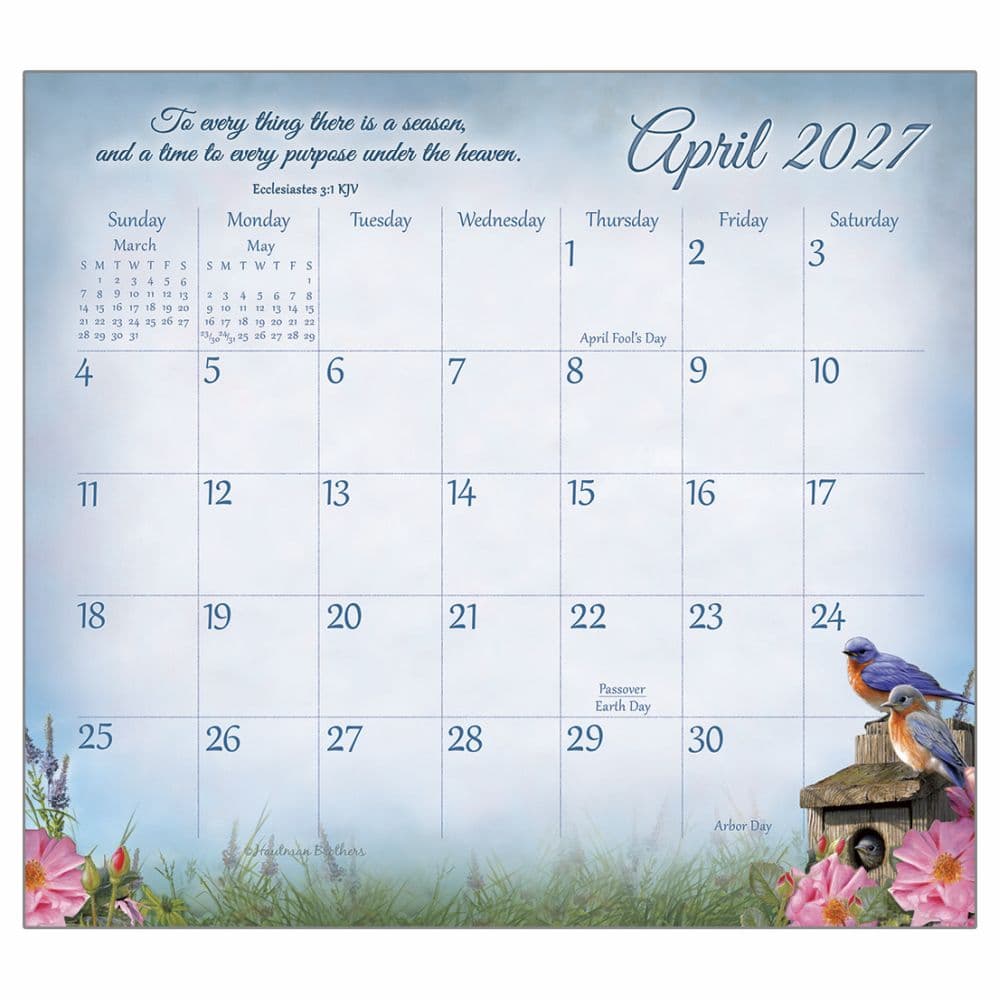Songbirds of Faith 2027 Magnetic Calendar by Hautman Brothers Fourth Alternate Image