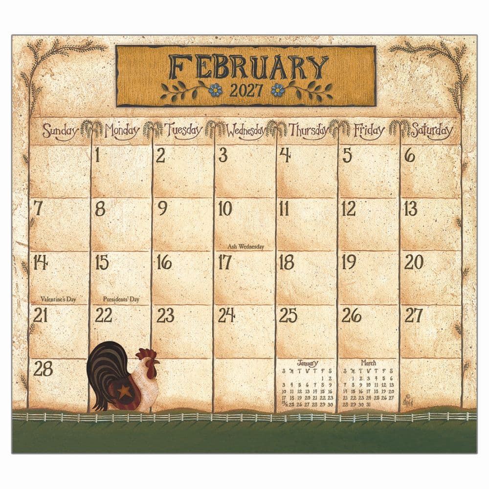 image Folk Art by David Harden 2027 Magnetic Calendar Main Product Image