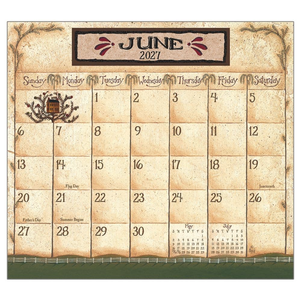 Folk Art by David Harden 2027 Magnetic Calendar Fourth Alternate Image