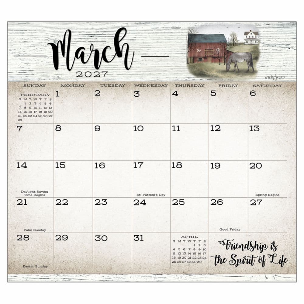 Farmhouse 2027 Magnetic Calendar by Billy Jacobs Third Alternate Image