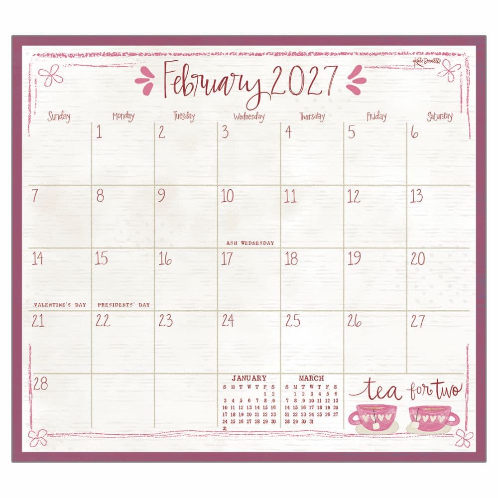 Tea Time 2027 Magnetic Calendar by Katie Doucette - Calendars.com