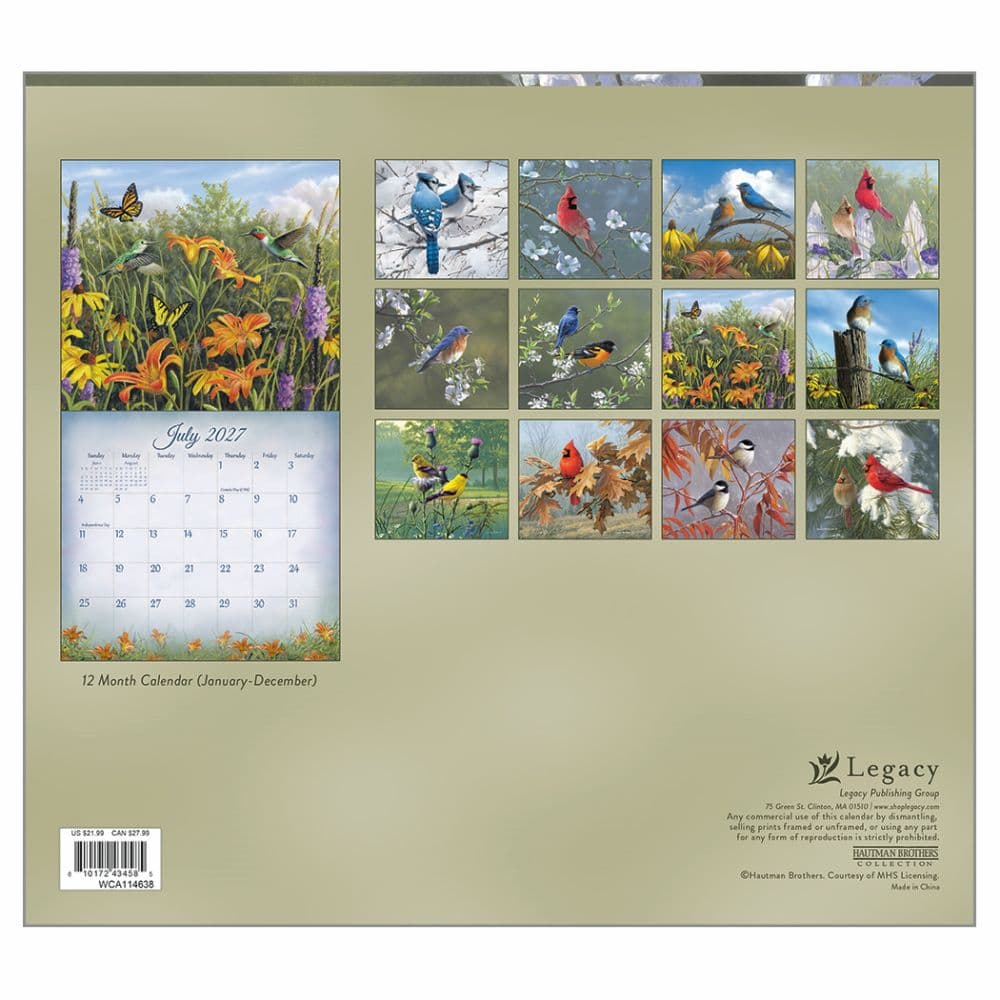 Songbirds 2027 Wall Calendar by Hautman Brothers First Alternate Image