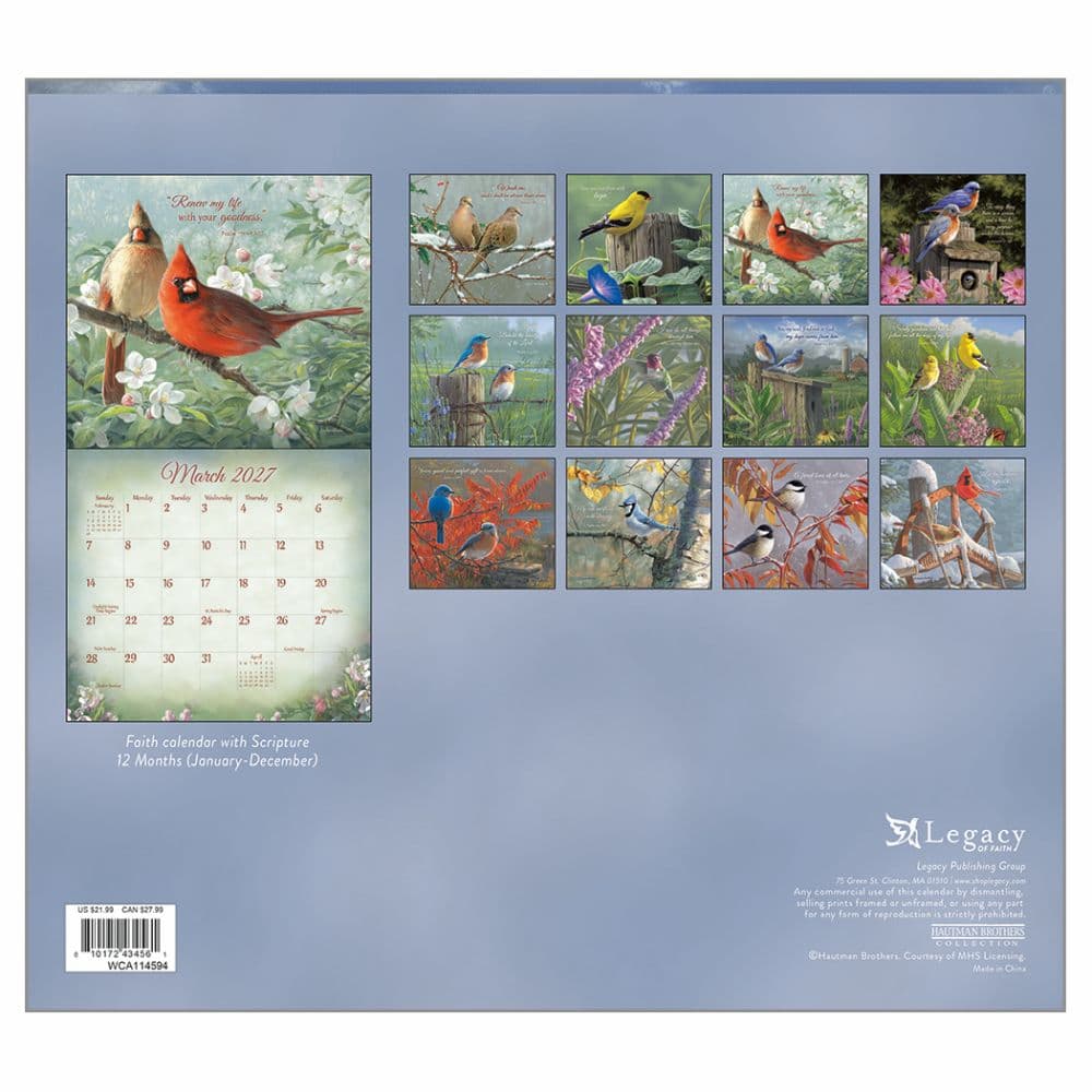 Songbirds of Faith 2027 Wall Calendar by Hautman Brothers First Alternate Image