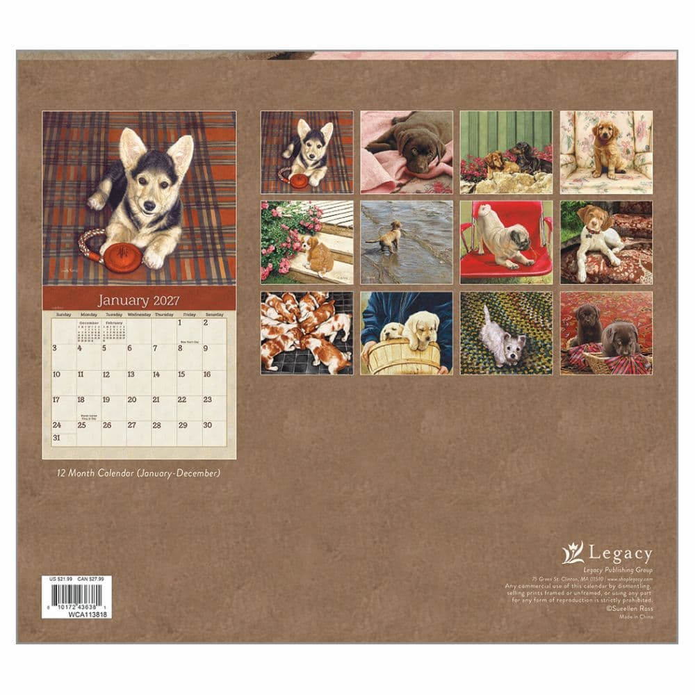 Puppies 2027 Wall Calendar by Sueellen Ross First Alternate Image