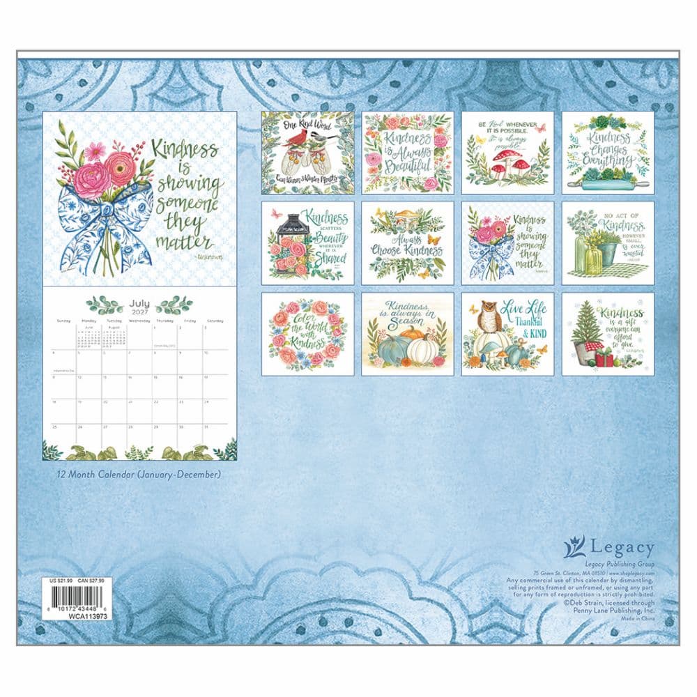 Kindness Matters 2027 Wall Calendar by Deb Strain First Alternate Image