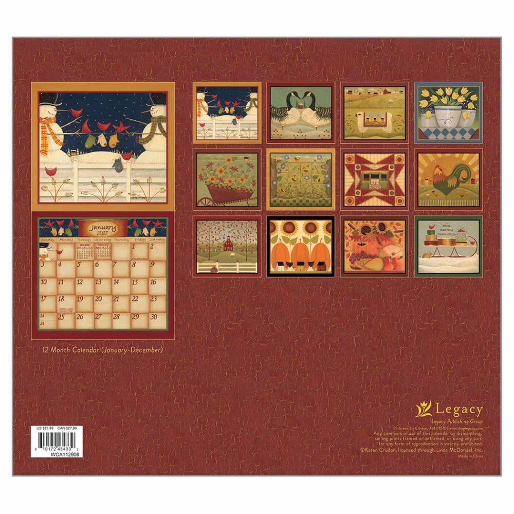 Simply Shaker 2027 Wall Calendar by Karen Cruden First Alternate Image