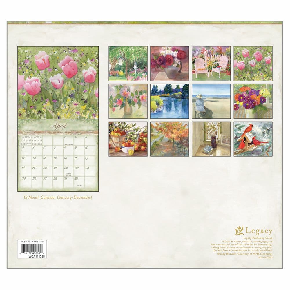 Watercolors 2027 Wall Calendar by Judy Buswell First Alternate Image