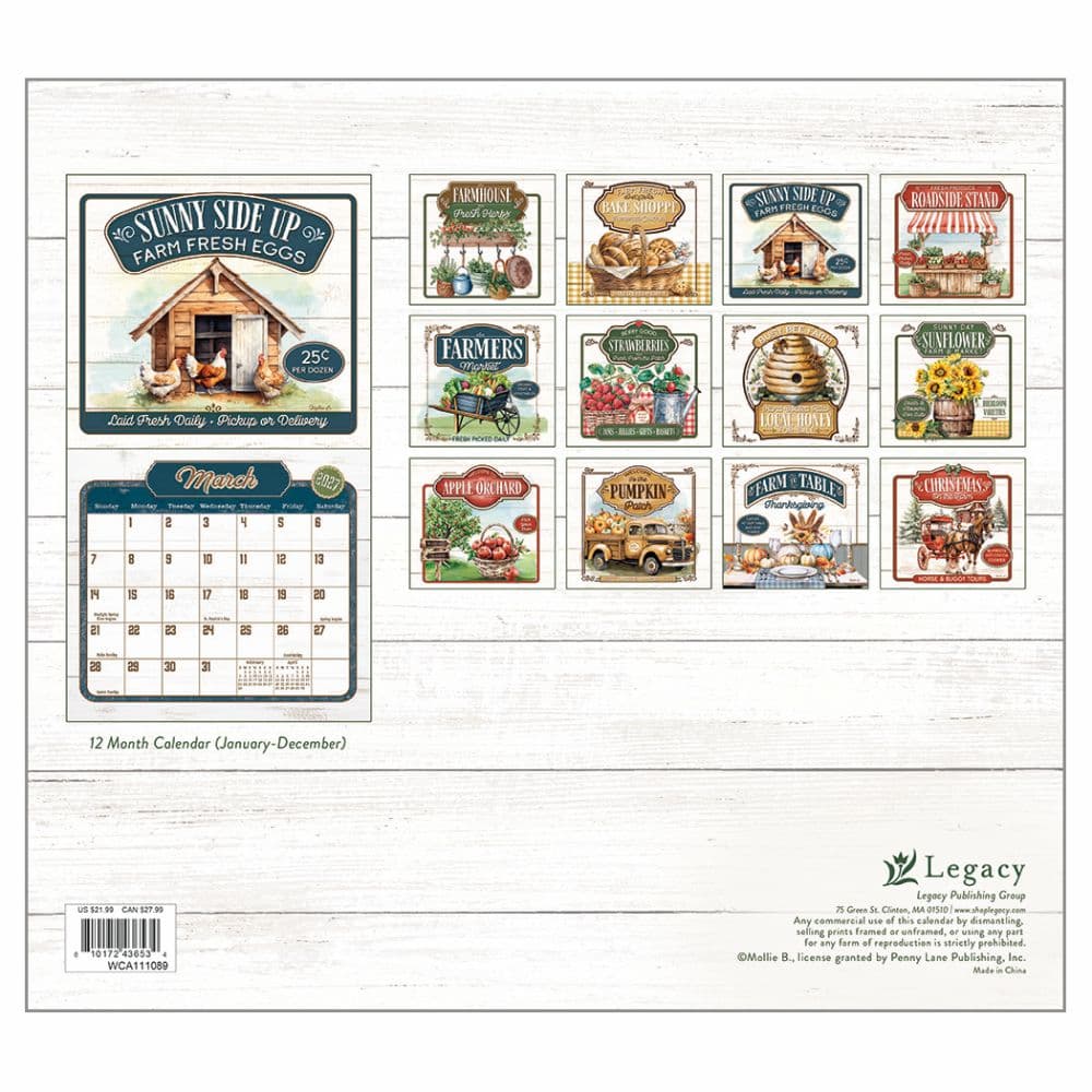 Farm to Table 2027 Wall Calendar by Mollie B First Alternate Image