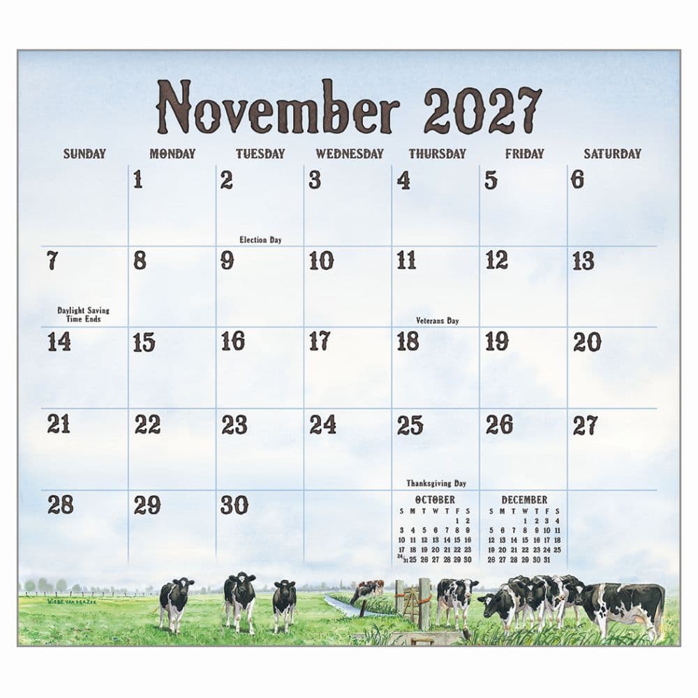 Cows in the Meadow 2027 Wall Calendar by Wiebe Van Der Zee Second Alternate Image
