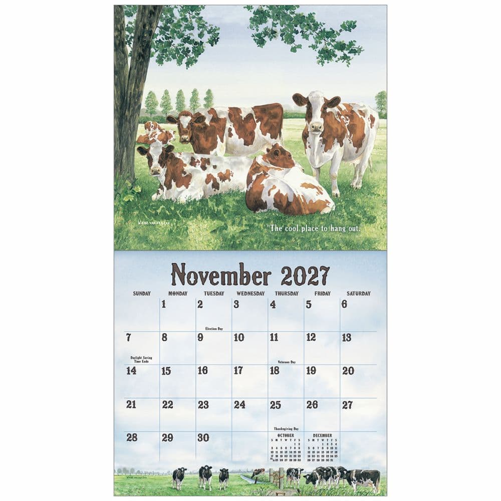 Cows in the Meadow 2027 Wall Calendar by Wiebe Van Der Zee Third Alternate Image