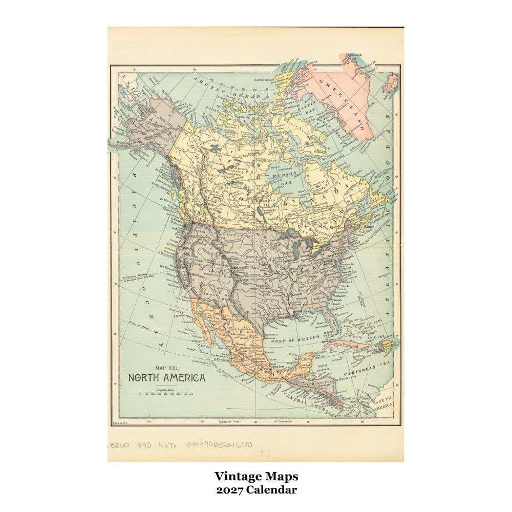 Vintage Maps Poster 2027 Wall Calendar