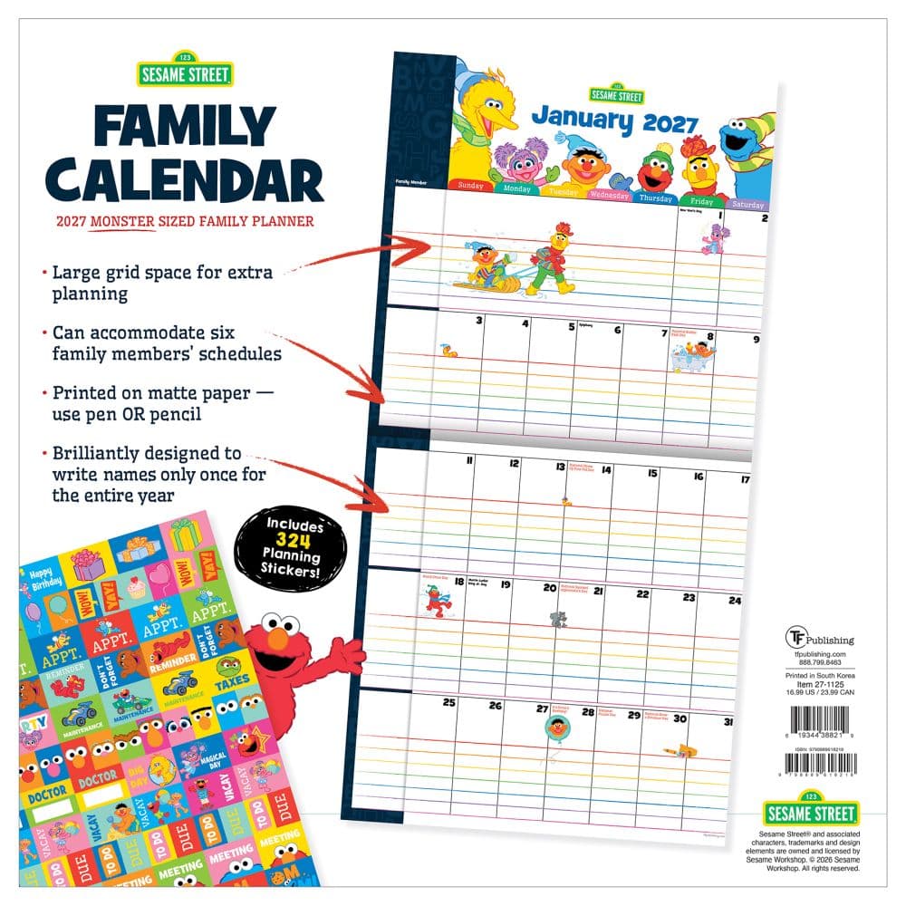 Sesame Street 2027 Planning Wall Calendar First Alternate Image