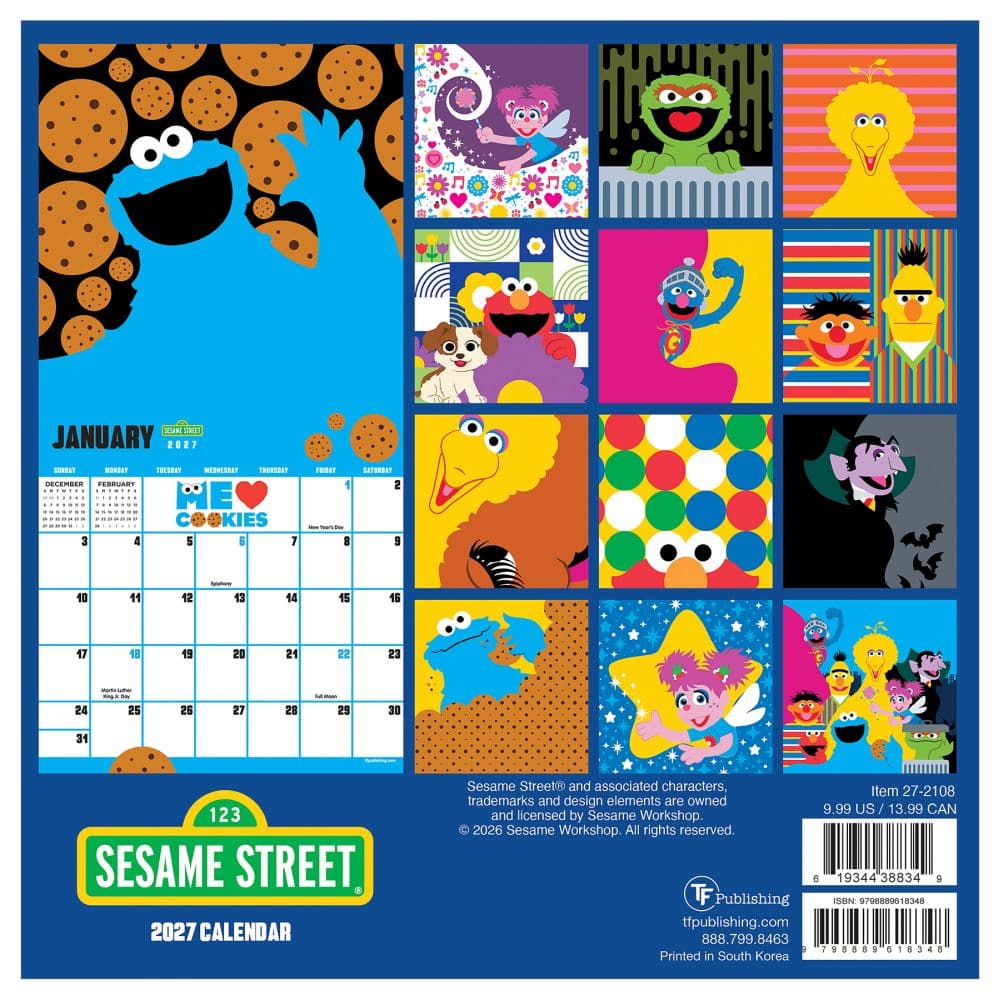 Sesame Street 2027 Mini Wall Calendar First Alternate Image