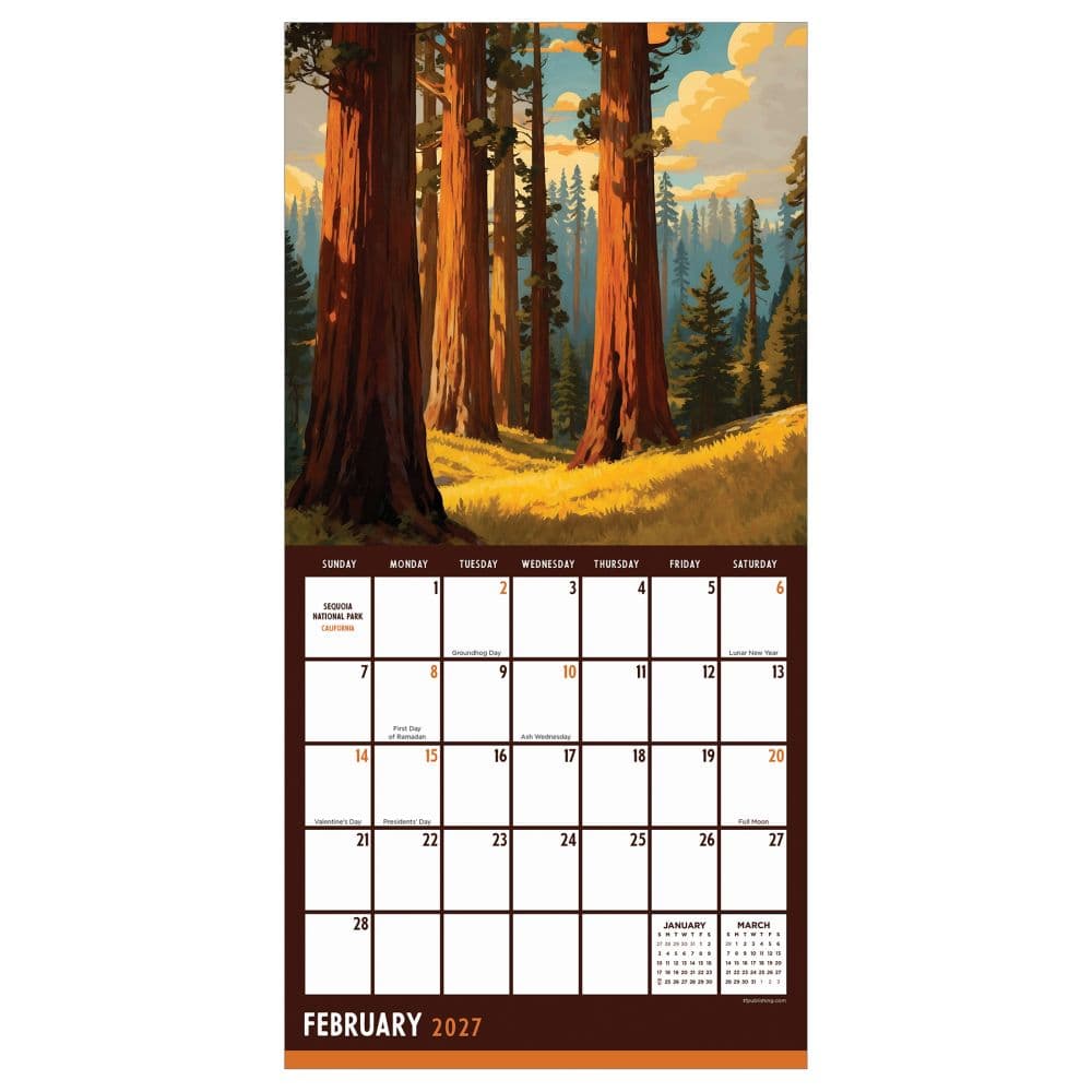 National Parks-Art 2027 Mini Wall Calendar Second Alternate Image