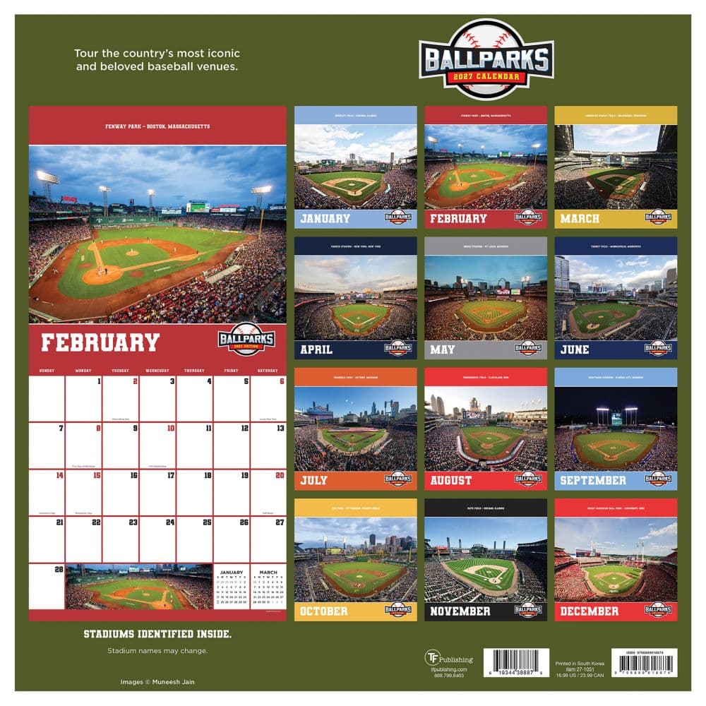 Ballparks 2027 Wall Calendar First Alternate Image