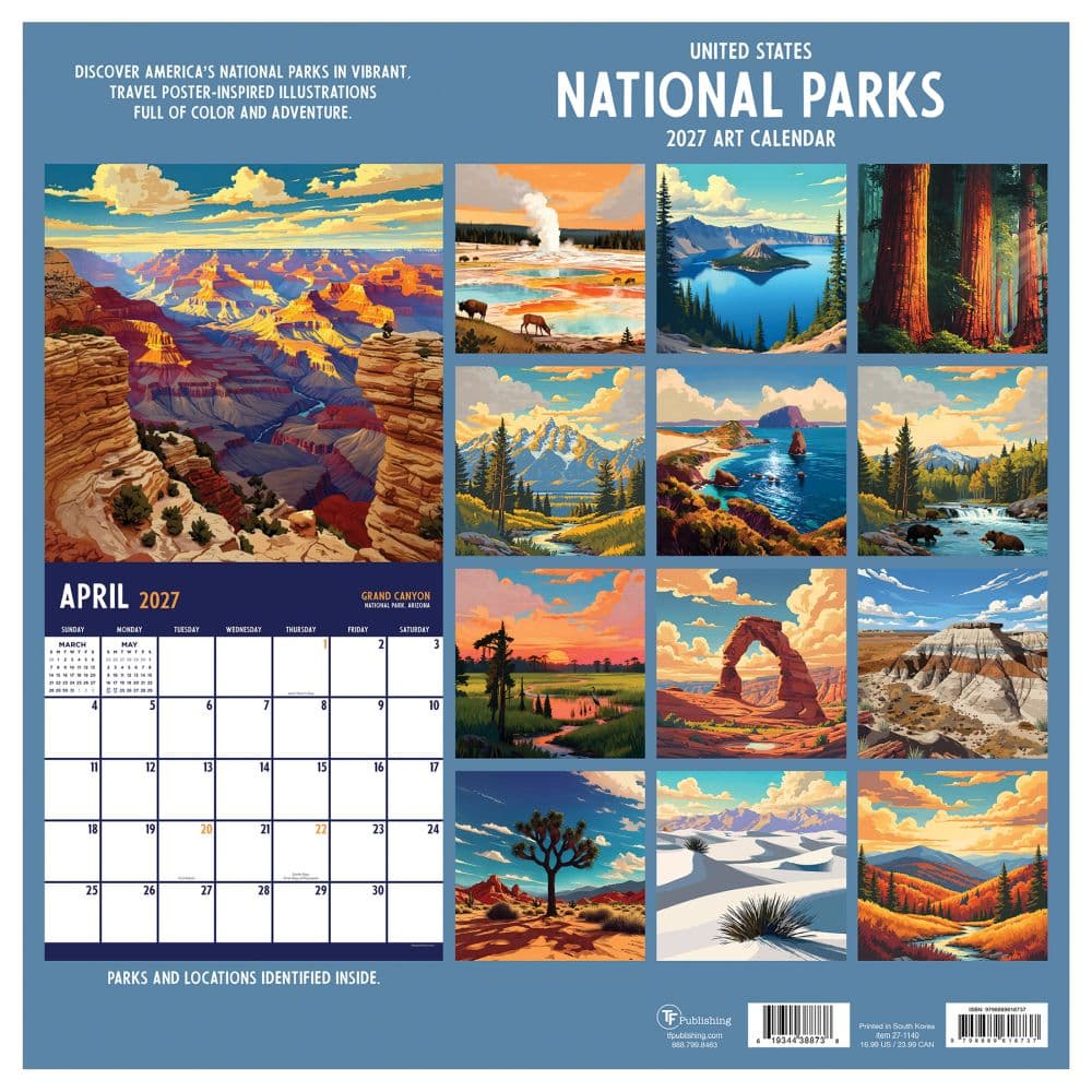 National Parks-Art 2027 Wall Calendar First Alternate Image