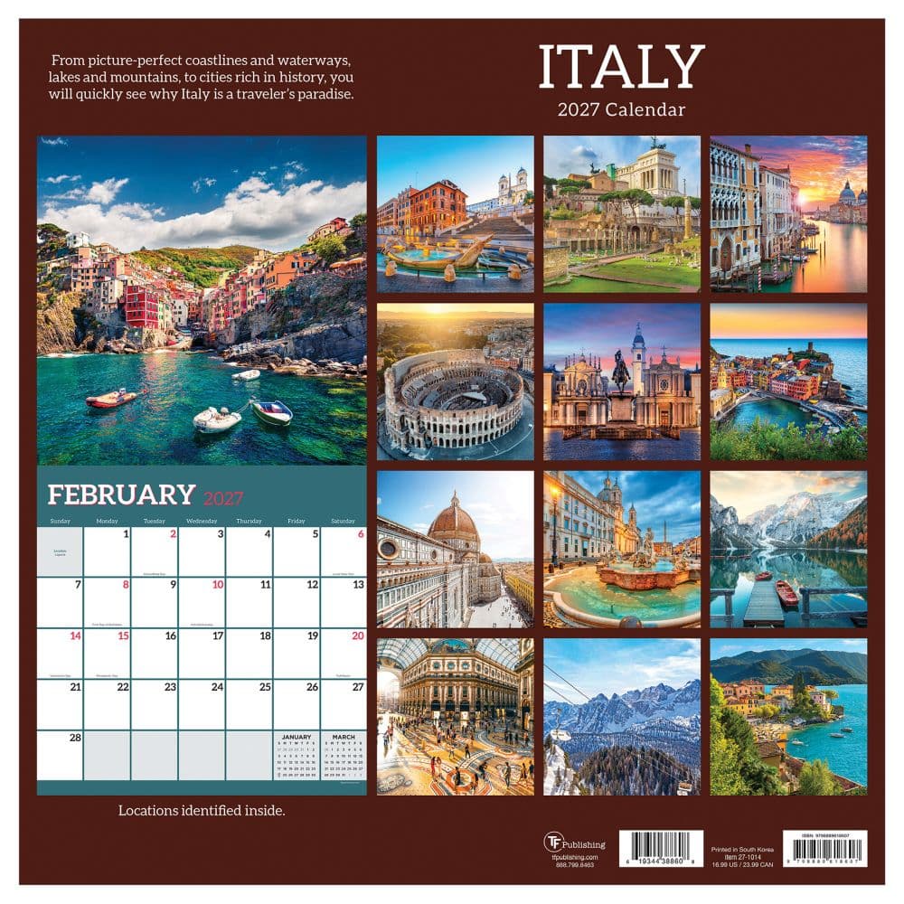 Italy 2027 Wall Calendar First Alternate Image