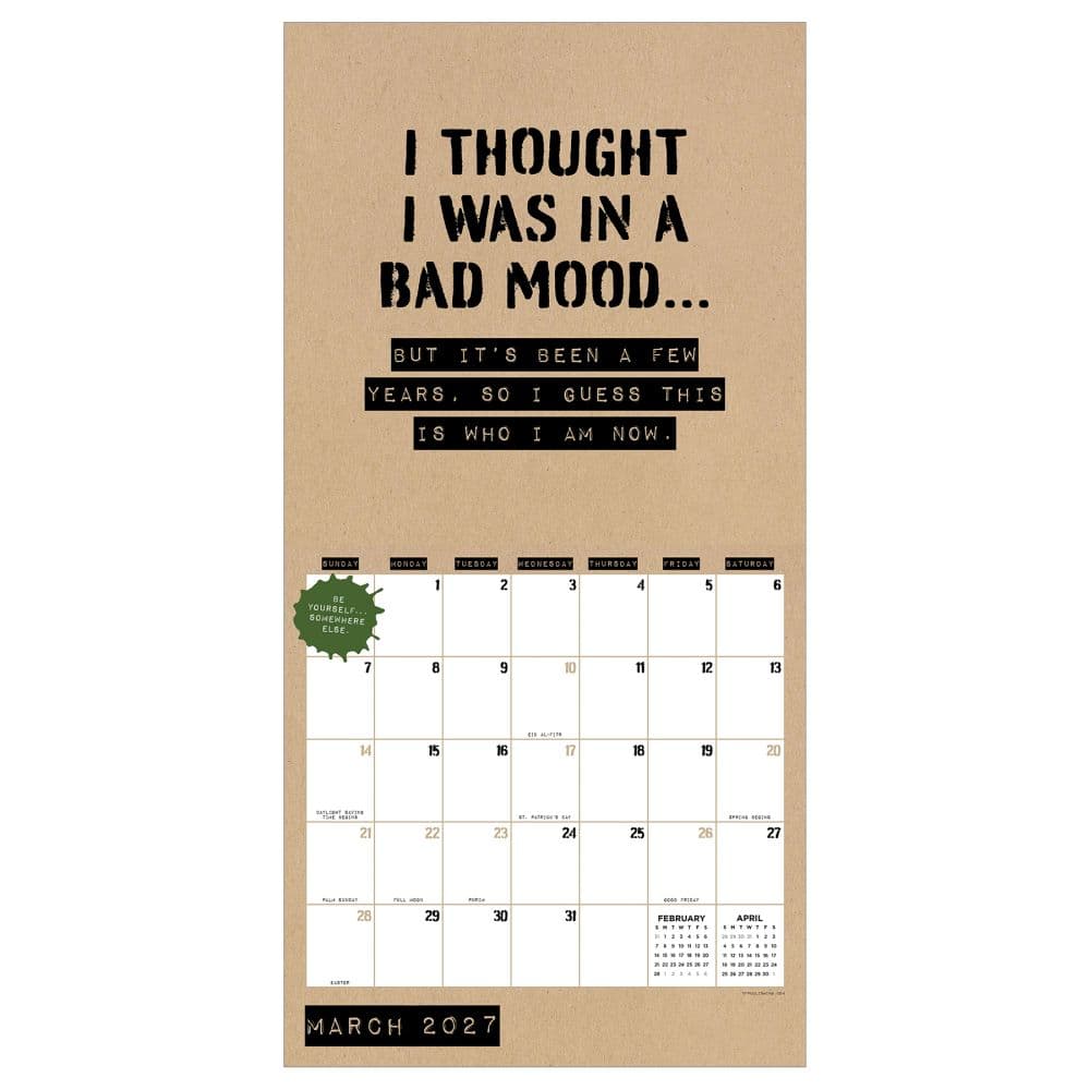 Anti-Affirmations 2027 Wall Calendar Third Alternate Image