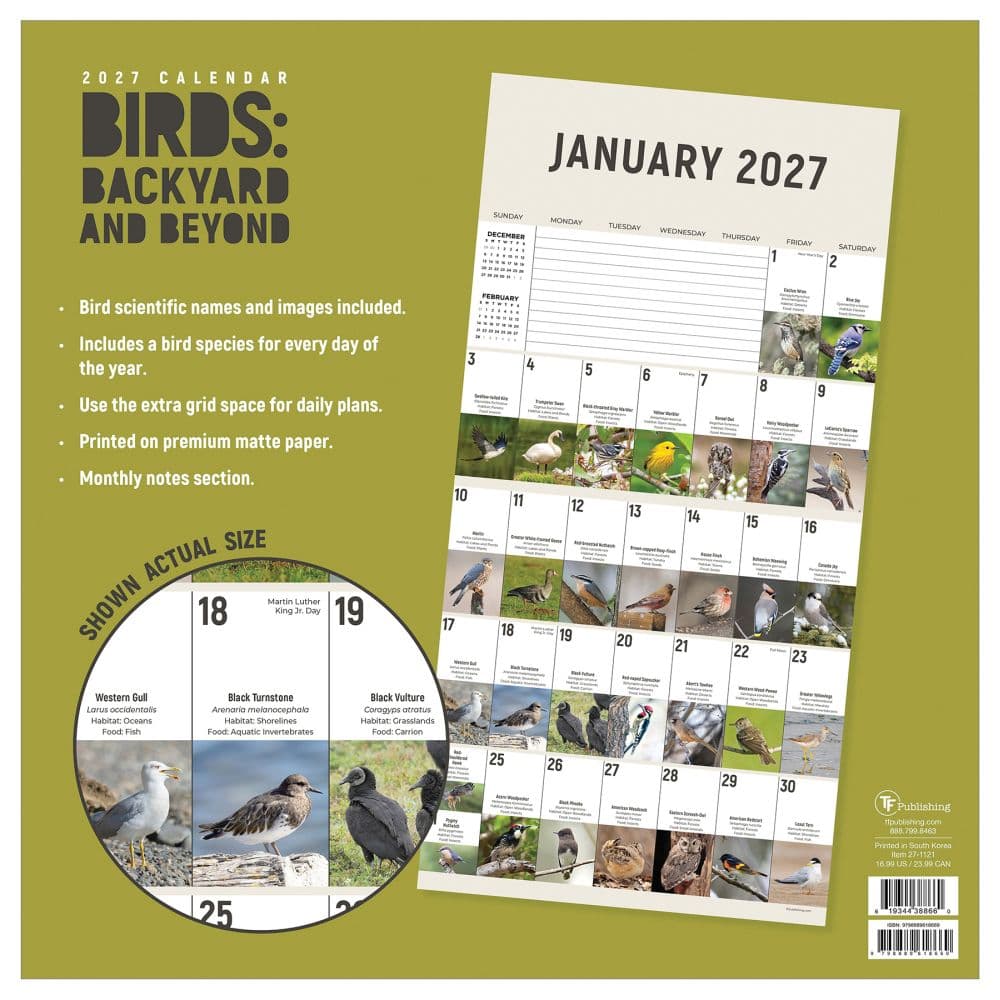 Birds Backyard and Beyond 2027 Wall Calendar First Alternate Image
