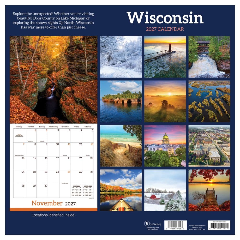 Wisconsin 2027 Wall Calendar First Alternate Image