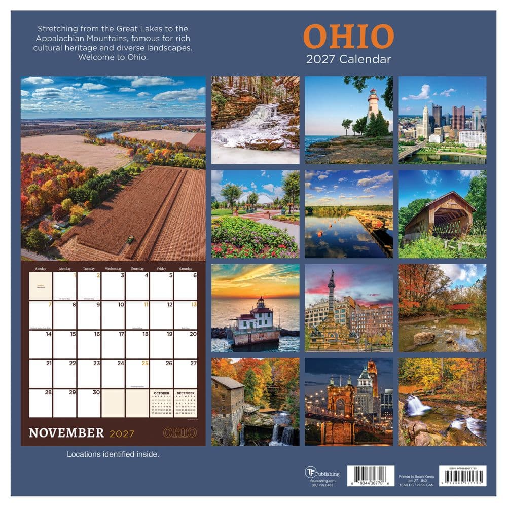 Ohio 2027 Wall Calendar First Alternate Image