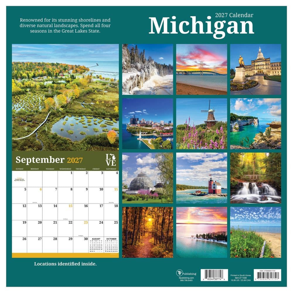 Michigan 2027 Wall Calendar First Alternate Image